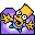 Bart reaching up, purple icon